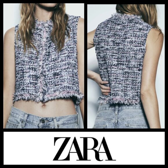 Zara Tweed-Like Woven Vest – NWT - medium - Picture 14 of 17